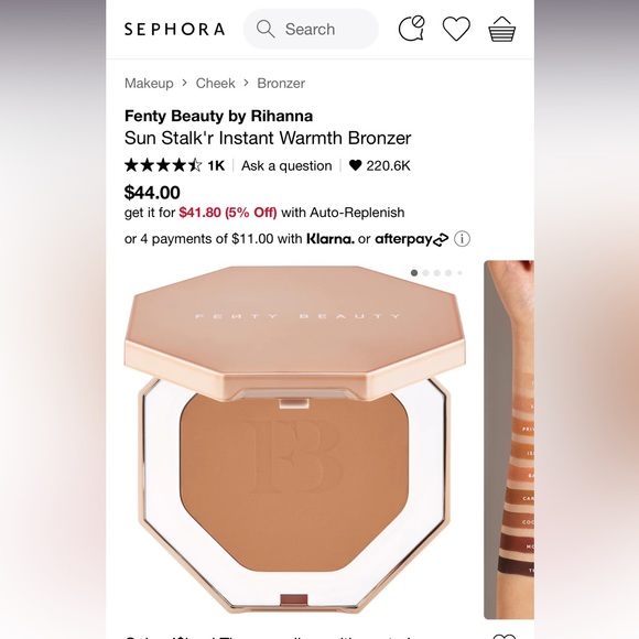 Fenty beauty instant warmth bronzer - Picture 2 of 3